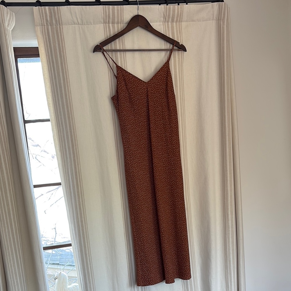 Vince Orange Sleeveless Maxi Slip Dress